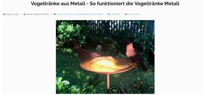 Vogeltränke Metall so funktioniert die Vogeltränke